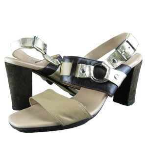Anyi Lu Women's Harness Ankle Strap Brown Leather Size 38M Gently Used 2025